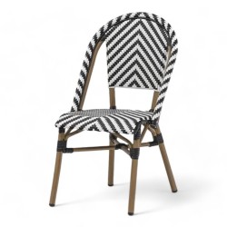 Chaise de terrasse RIVOLI - Chevrons noirs et blancs