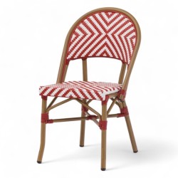 Chaise de terrasse CONTI - Chevrons rouges et blancs